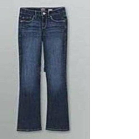 *Flare Jeans Lee sz 12 Plus Blue Adjustable Waist Crinkled Washed 5 Pkt Girls - Picture 1 of 4